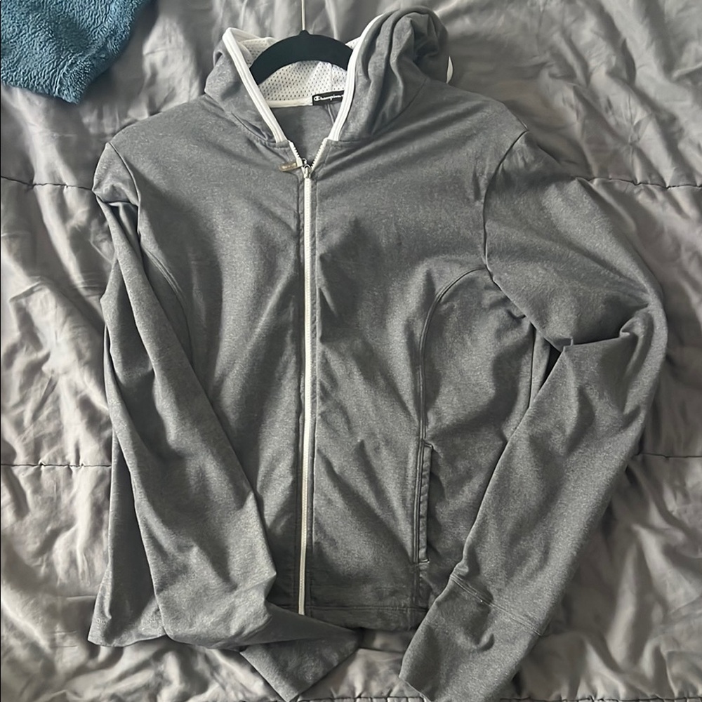 Champion Elite Gray Fitted Zip-Up Hoodie